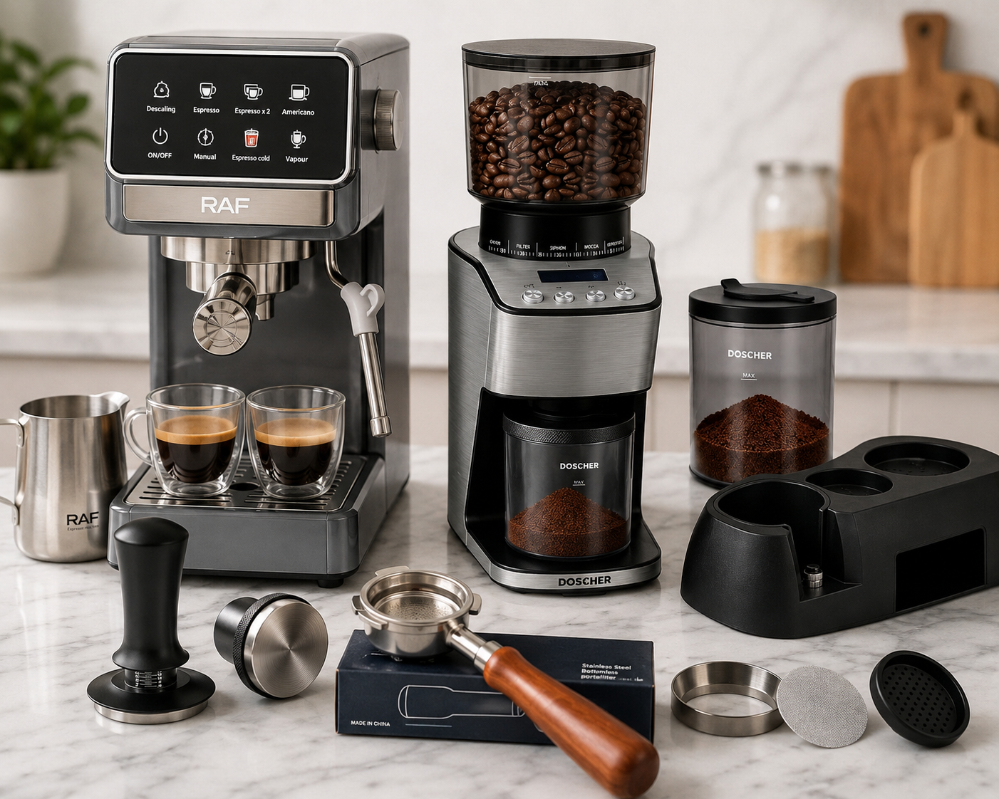 Complete Home Espresso Setup – Coffee Machine + Grinder